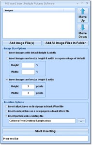 MS Word Insert Multiple Pictures Software screenshot